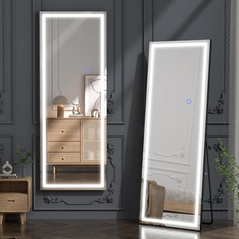 Elevate your beauty routine with our LED full-length mirror, featuring high-definition mirrors and premium LED lights that provide illuminating brightness. Mirror For Closet, Wall Floor Mirror, Led Arch, Full Length Mirror With Lights, French Circus, Office Clothing, Floor Length Mirror, Full Mirror, Freestanding Mirrors