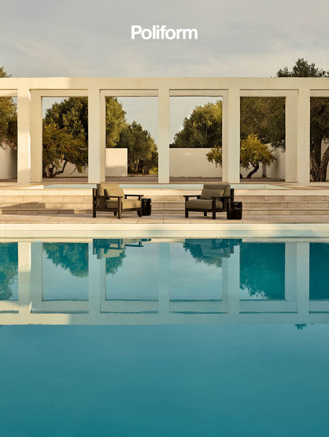 With the Ketch outdoor collection, designed by Jean-Marie Massaud, Poliform presents a series of seats identified by solid lines and generous volumes that perfectly match with the coffee tables from the same collection and the Crew coffe tables, by Jean-Marie Massaud too. In this photo: Ketch armchairs with structure in solid black stained iroko and backrest in EVA testa di moro, removable cover in fabric Merak talpa. Azu coffee tables, by Jean-Marie Massaud in glossy glazed gres bronzo. Magnolia Collection, Daybed Design, Proposal Design, Club Armchair, Marcel Wanders, Outdoor Furniture Design, Outdoor Furniture Collections, Armchair Design, Outdoor Life