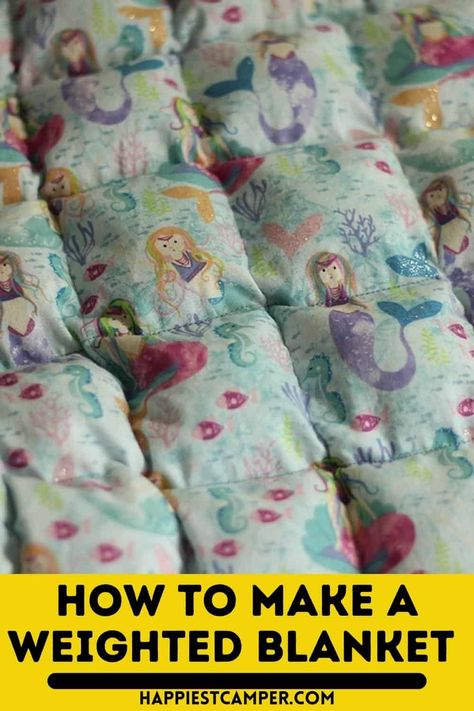 Diy Weighted Blanket, Make A Weighted Blanket, Weighted Blanket Diy, Making A Weighted Blanket, Sewing Machine Beginner, Blanket Sewing, Weighted Blanket For Kids, Weighted Comforter, Blanket Tutorial