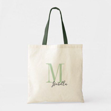 Personalized simple green name and monogram tote bag Initial Tote Bag, Bachelorette Tote Bags, Purple Names, Bachelorette Tote, Green Name, Canvas Bag Design, Wedding Tote Bag, Bridesmaid Tote Bags, Wedding Tote