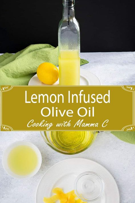 Lemon Infused Olive Oil, Infused Oil Recipes, Herb Infused Olive Oil, Creamy Salad Dressing, Flavored Olive Oil, Olive Oil Recipes, Homemade Condiments, Lemon Olive Oil, Homemade Salads