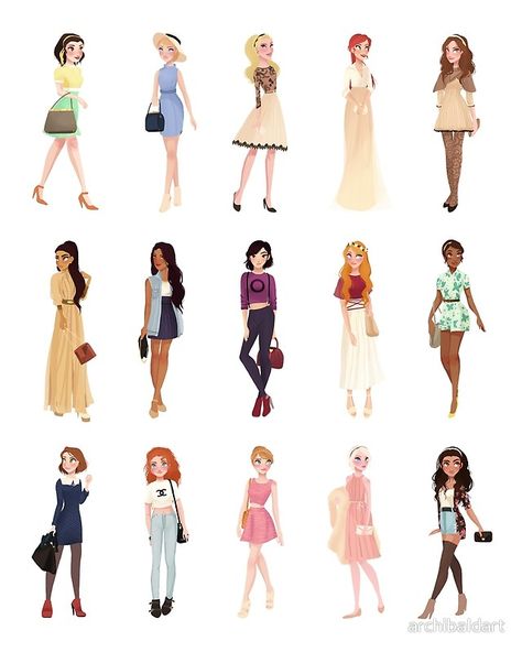 Trendy Princesses Princesas Disney Anime, Modern Disney Characters, Disney Princess Outfits, All Disney Princesses, Disney Princess Modern, Disney Princess Fashion, Disney Princess Drawings, Modern Princess, Modern Disney