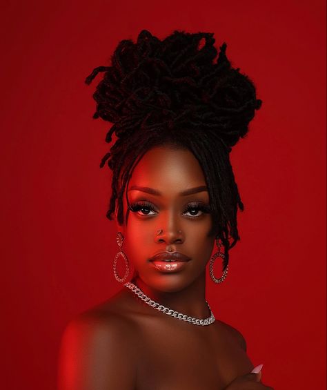 Model With Locs Photoshoot, Black Women Hair Photoshoot, Women With Locs Photoshoot, Loctician Photoshoot Ideas, Rasta Photoshoot, Birthday Shoot Ideas Black Women, Black Power Photoshoot, Female With Locs, Black Women Portrait Photography