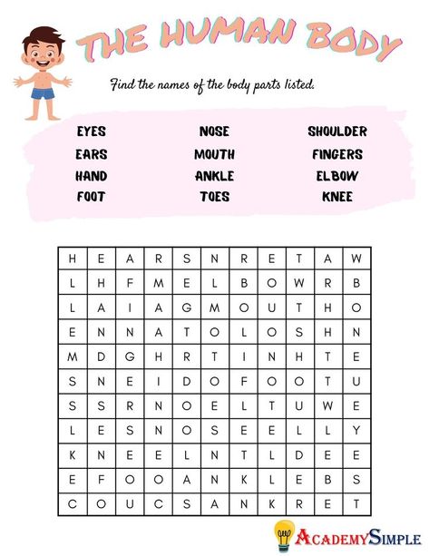 Body Parts Worksheet, Body Worksheet, Sense Organs, Human Body Parts, 2nd Grade Worksheets, The Nervous System, Matching Activity, Indoor Activities For Kids, Head & Shoulders