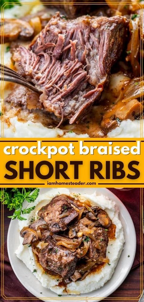 Crockpot Beef Short Ribs, Short Rib Recipes Crockpot, Thyme Carrots, Beer Braised Short Ribs, Short Rib Recipes, Beef Ribs Recipe, Beef Short Rib Recipes, Slow Cooker Ribs, Short Ribs Recipe