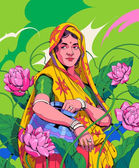 Portrait Digital Art Illustration, Unity In Diversity Illustration, Meaningful Illustration, Ssjg Goku, Social Posters, Indian Map, Textile Illustration, Illustration Indian, Time Illustration