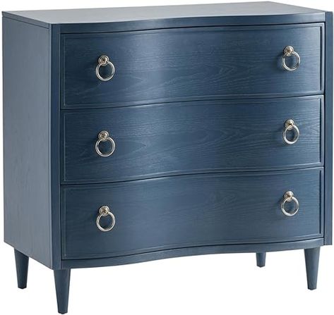 Crestview Collection CVFVR8109 Hawthorne Estate 3 Curved Drawer Postman Blue Oak Chest Furniture, 38 x 20 x 36 Navy Dresser, Entryway Chest, Curved Drawer, Blue Hallway, Foyer Furniture, Accent Chests, Chest Furniture, Bedside Chest, Accent Chests And Cabinets