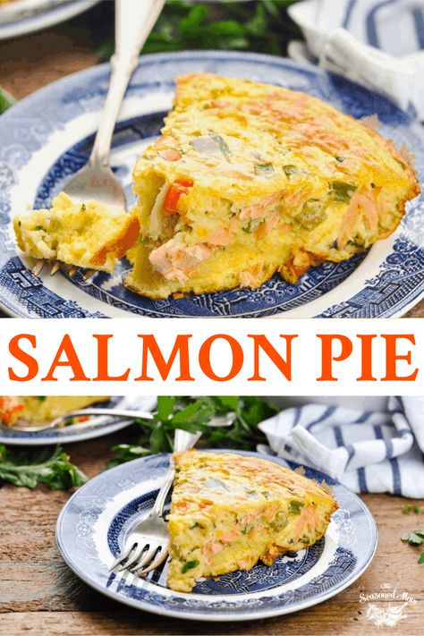 Salmon Pie Recipe, Canned Fish Recipes, Pies Savory, Impossible Pies, Salmon Pie, Veggie Rolls, Canned Salmon Recipes, Best Salmon, Flaked Salmon