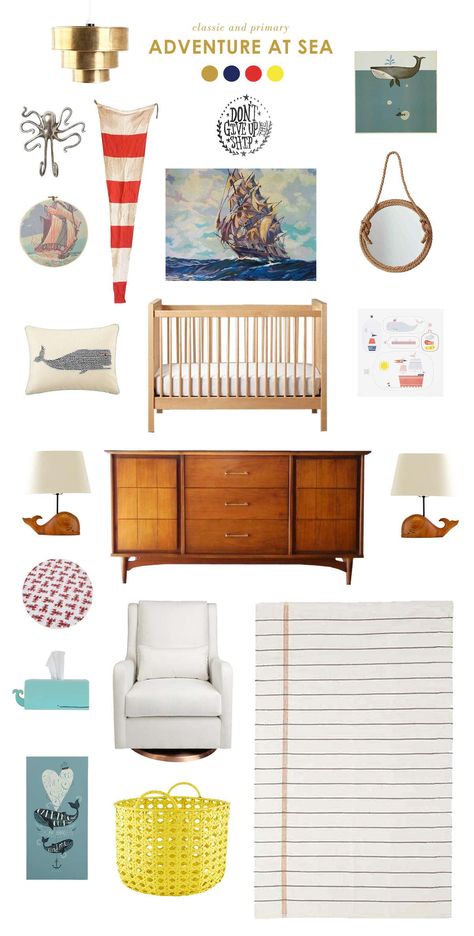 Primary Color Nursery, Nautical Baby Nursery, Nautical Baby Room, Lay Baby Lay, Nursery Nook, Simple Nursery, Boy Nursery Ideas, Baby Nurseries, Baby Boy Room Decor