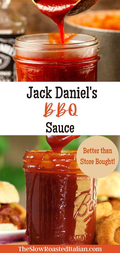 Sweet Heat Bbq Sauce Recipe, Sweet And Spicy Bbq Sauce Recipe, Jack Daniels Bbq Sauce, Barbeque Sauce Recipe, Bbq Sauce Homemade Easy, Make Bbq Sauce, Slow Roasted Italian, Homemade Bbq Sauce Recipe, Sweet Bbq Sauce