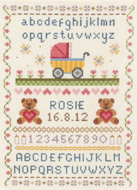 Classic Cross Stitch, Birth Cross Stitch, Anchor Cross Stitch, Birth Sampler, Sampler Cross Stitch, Baby Cross Stitch Patterns, Baby Cross, Cross Stitch Baby, Cross Stitch Samplers