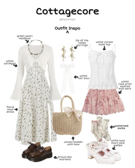 #cottagecore #cottagecoreoutfit #style #fashion #aesthetic #aestheticoutfit #outfits #outfitideas #outfitstyle #outfitinsposummer #fashiontrend #styleguide #styleideas Cottagecore Outfits Aesthetic, Cottagecore Outfit Ideas, Cottagecore Outfit, Style Analysis, Layered Mini Skirt, White Hair Bows, Genderless Fashion, Cottagecore Outfits, Cottagecore Fashion