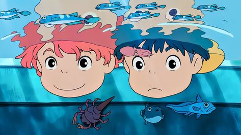 Ponyo Anime, Anime Computer Wallpaper, Studio Ghibli Background, Desain Editorial, Computer Wallpaper Desktop Wallpapers, Cute Laptop Wallpaper, Ghibli Artwork, Desktop Wallpaper Art, Studio Ghibli Art