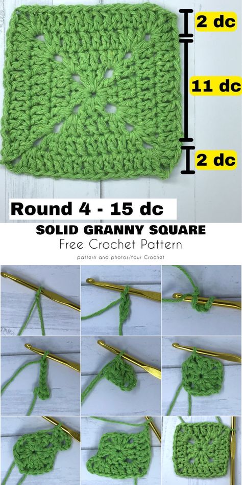 how to crochet a solid granny square Solid Granny Square Pattern Free, Granny Square Easy, Basic Granny Square, Solid Granny Square, Granny Square Pattern Free, Granny Square Crochet Patterns Free, Crochet Tutorial Pattern, Easy Crochet Stitches, Autumn Ideas