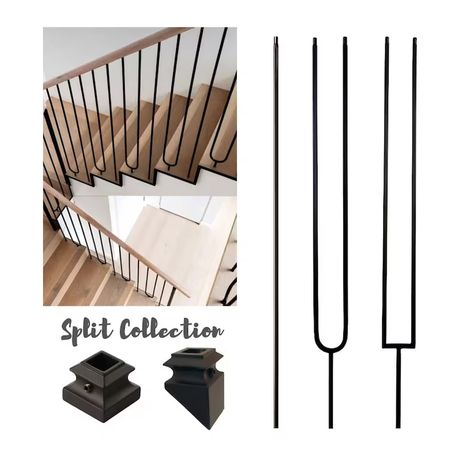 Spindles For Stairs, Metal Stair Spindles, Iron Stair Balusters, Metal Stair Railing, Metal Spindles, Stairs Renovation, Modern Stair Railing, Stair Spindles, Stair Balusters