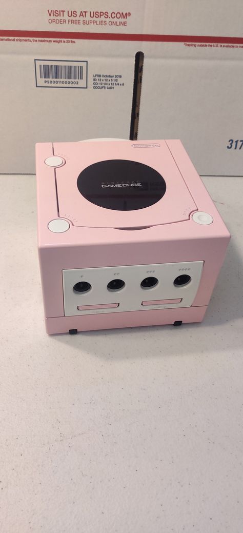 This is a genuine Nintendo GameCube that is fully operational and will run games without issue. This console is cleaned, tested, and ready for its next home!  We strive for 5-star service, please feel free to contact us if you have any questions or concerns before or after your purchase! Hello Kitty Games, Pink Games, Nintendo Gamecube, Retro Gadgets, Gaming Room Setup, Gamer Room, Game System, Next Home, Old Video