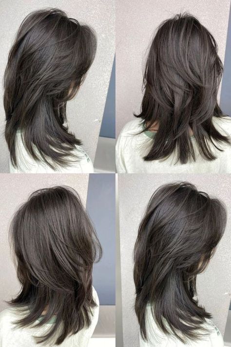 Pretty Hair Cuts, Long Wolfcut Haircut With Bangs, Wolf Haircut, Haircuts For Medium Length Hair, Haircut Tutorial, Hair Inspiration Long, Haircut Straight, Layered Haircuts For Medium Hair, Haircut With Bangs