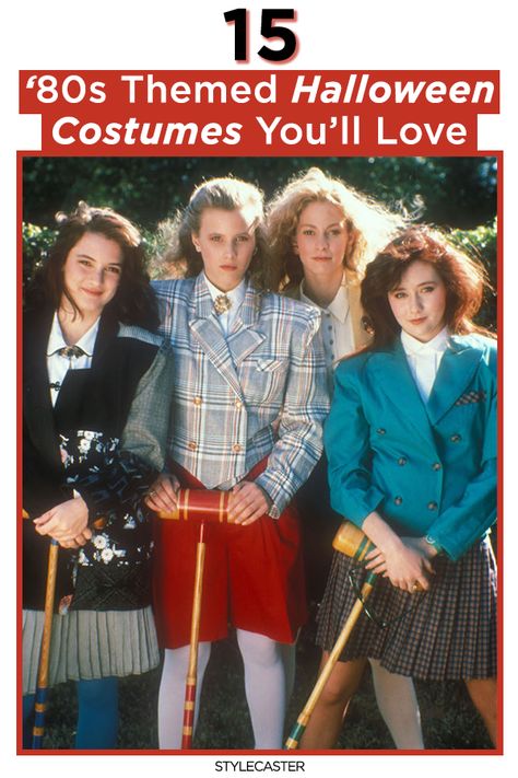 STYLECASTER | halloween costume | 80s halloween costume | 1980s halloween costume | Halloween costume women Halloween Prom Costume Ideas, 80s Halloween Aesthetic Costume, Vintage Movie Costumes, Creative 80's Costume, 80s Female Movie Characters, 80s Icons Costume, 80s Character Costume Women, 80s Female Icons, 80s Aesthetic Halloween