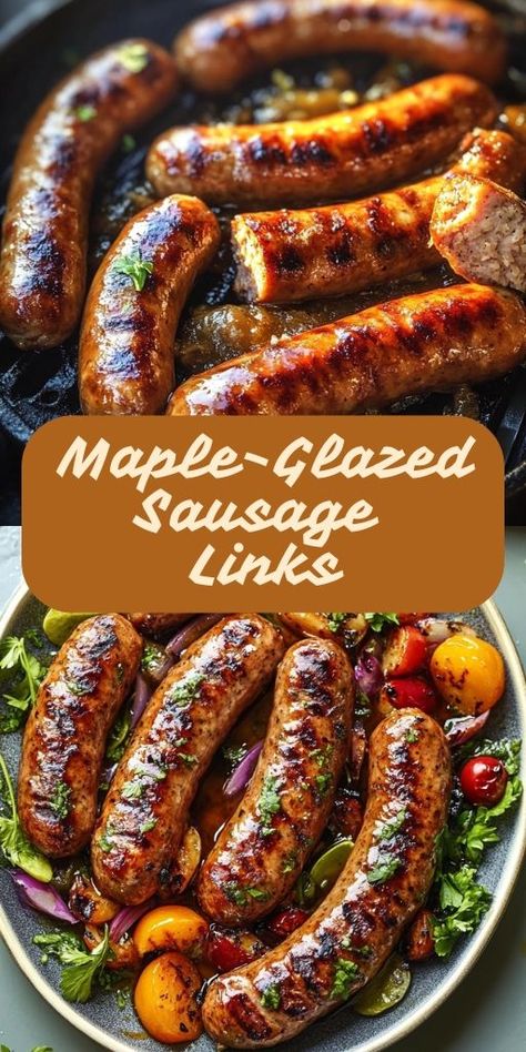 Start your day with these sweet maple-glazed sausage links! 🍁🌭 This easy recipe combines smoky sausages with the perfect touch of sweet maple syrup, making them the ideal breakfast treat. Ready in minutes, these maple sausages are perfect for busy mornings or weekend brunch. 🍽️ Serve with eggs, pancakes, or on their own for a tasty, satisfying meal. #MapleSausage #SausageRecipe #BreakfastIdeas #BrunchRecipes #MapleSyrup #SausageLovers #EasyBreakfast Maple Glazed Sausages, Crockpot Breakfast Sausage Links, Pork Sausage Link Recipes, Link Sausage Recipes Dinners, Pork Sausage Recipes Breakfast, Rope Sausage Recipes, Sausage Link Recipes, Sweet Sausage Recipes, December Recipes