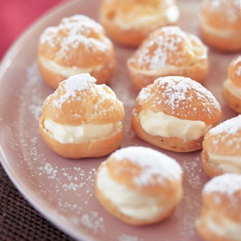 Mini Profiteroles | Williams Sonoma French Cream Puffs, Easy Cream Puffs, Profiteroles Recipe, Cream Puffs Easy, Choux Puff, Cream Puff Recipe, French Cream, Easy Cream, Wine Tasting Party