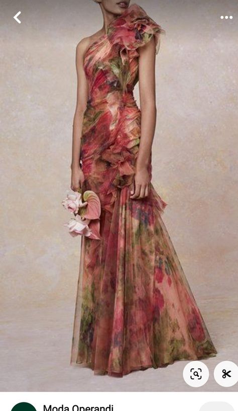 Elle Zeitoune Dresses, Mnm Couture Gowns, Mother Of The Bride Gown Classy, Formal Garden Party Attire, Fancy Floral Dress, Marchesa Fashion, Tulle Maxi Dress, Printed Gowns, فستان سهرة