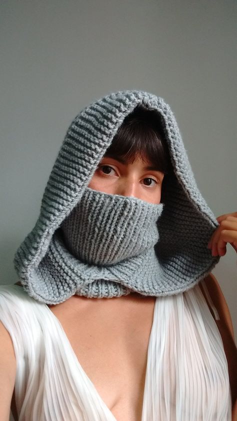 Diy Hooded Scarf, Scarf With Hood, Balaclava Scarf, Crochet Hooded Scarf, Crochet Hood, Knitted Balaclava, Enjoy Winter, Cozy Accessories, Hooded Scarf