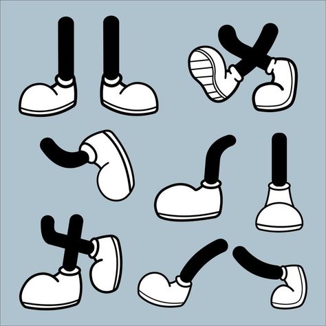 Cartoon Legs, Retro Cartoon Style, Shoes Vector, Logos Vintage, Logos Retro, Cartoon Style Drawing, Wallpaper Retro, Cartoon Shoes, Shoes Illustration