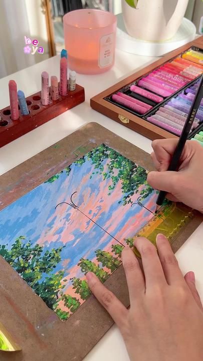 Oil Pastel Drawings Easy, Oil Pastel Colours, Soft Pastel Art, Oil Pastels Painting, Oil Pastel Paintings, Oil Pastel Art, Oil Pastel Drawings, Crayon Art, Painting Art Lesson