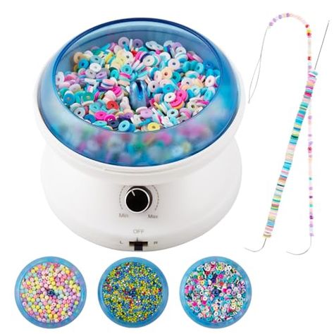 Clay Bead Spinner, Crafts Bracelets, Bead Spinner, Bead Bowl, Jewelry Making Kit, Rice Bead, Clay Bead, Beading Needles, Letter Beads