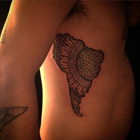 Inca Tattoo, American Indian Tattoos, South America Map, Map Tattoos, Indian Tattoo, American Tattoos, Tattoo Bracelet, America Map, A Tattoo