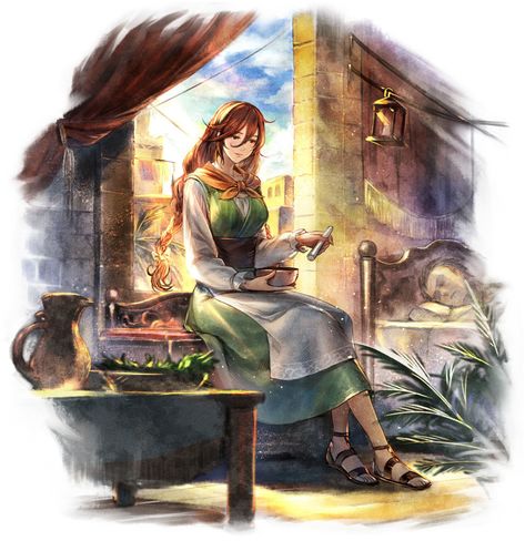 Primrose (Apothecary) Art - Octopath Traveler: Champions of the Continent Art Gallery Octopath Traveler Alfyn, Apothecary Art, Octopath Traveler, Game Character Design, Digital Art Tutorial, Character Designs, Game Artwork, Fantasy Character Design, Apothecary