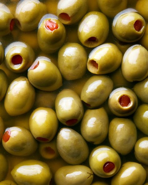 The Best Green Olives With Pimientos You Can Buy at the Store | Epicurious | Epicurious Chicken Caesar Pasta, Caesar Pasta Salad, Types Of Olives, Caesar Pasta, Olive Brine, Chicken Caesar Pasta Salad, Red Pepper Paste, Spanish Olives, Dinner Choices