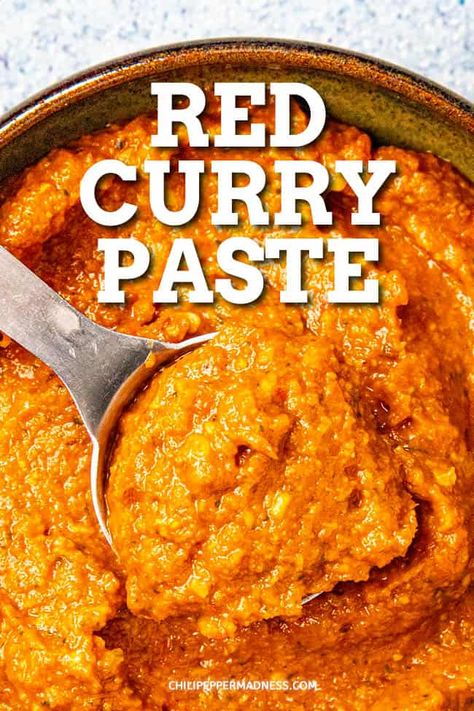 Thai Red Paste Recipe, Red Curry Paste Recipe Vegan, Red Chilli Paste Recipe, Red Curry Paste Recipe Easy, How To Make Curry Paste, Thai Curry Sauce Recipe, Homemade Red Curry Paste, Homemade Curry Paste, Red Curry Paste Uses