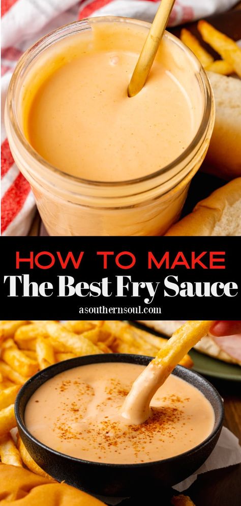 How To Make The Best Fry Sauce Best Fry Sauce, Fries Dip, Sauce For Fries, French Fry Sauce, Sandwich Sauce, Soul Recipes, Homemade Horseradish, Baked Pita Chips, A Southern Soul