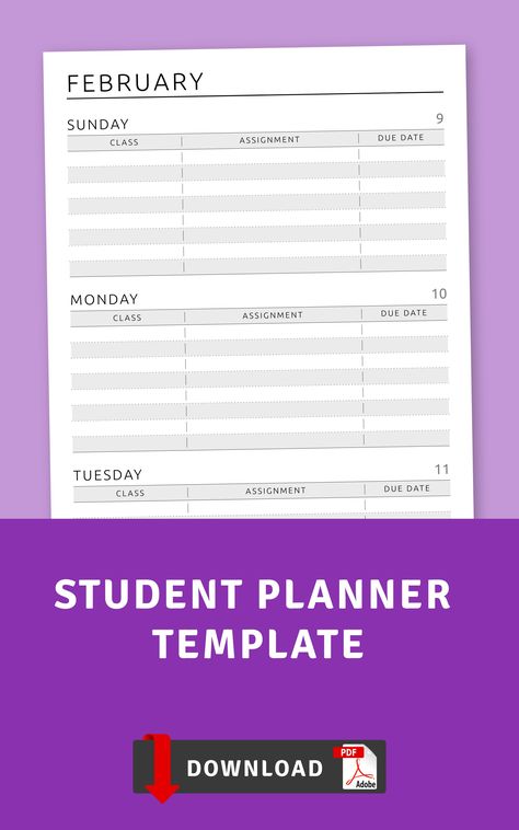 Student Planner Template will become an indispensable assistant and useful organizer in a daily life. Make your planning more comfortable with this collection of Student Planner Template. Success in any business and inner happiness come only if you achieve your goals. Planner notes. Planner design ideas. Erin condren life planner. Planner pdf. Aesthetic journal ideas. #notebookideas #cuteplannerideas #scheduletemplatesaesthetic #plannerorganization #plannerlistsideas #plannerpagesideas