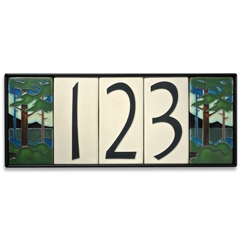 4x8 House Number Frame (Holds Five Tiles) Cleaning Upholstered Furniture, Tile House Numbers, Craftsman Tile, Handmade House, Number Tiles, Art Tiles, Wood Stain Colors, Door Numbers, Modern Bungalow