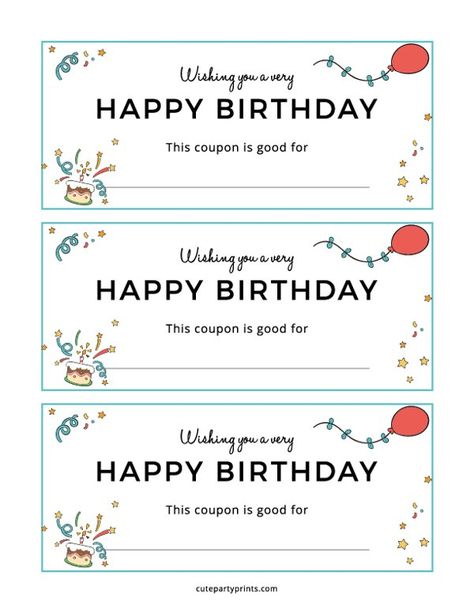 Free Printable Happy Birthday Coupons Template Birthday Coupon Template Free Printable, Happy Birthday Gift Certificate Template Printable Free, Birthday Certificate Printable Free, Free Printable Coupons Template, Printable Coupons Template, Coupons Template, Free Coupon Template, Free Printable Gift Certificates, Free Receipt Template