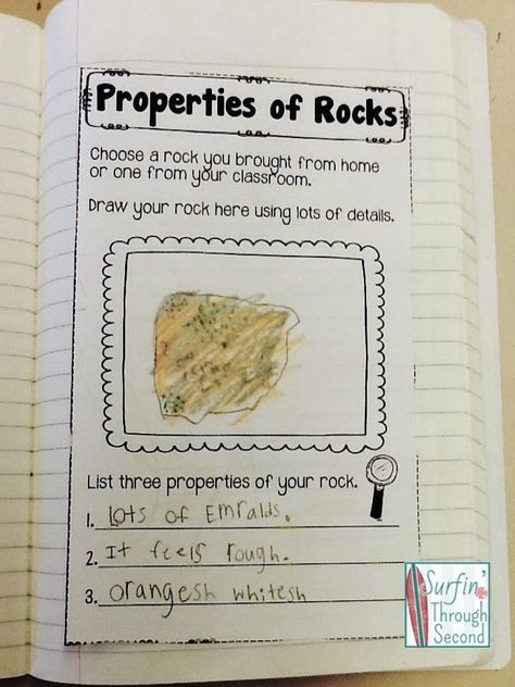 Rock and Minerals Unit -Fun interactive notebook to teach about rocks and minerals. Geared for 1st and 2nd grade Grade 4 Science, Rock Unit, Grade 3 Science, Rock Science, Fourth Grade Science, 2nd Grade Ideas, Unit Studies Homeschool, Rock And Minerals, 2nd Grade Science