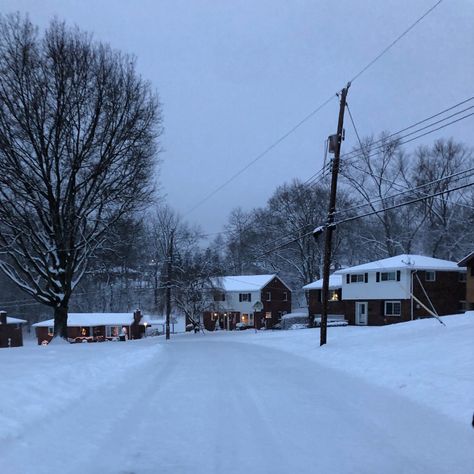 Our snowy neighborhood Winter Neighborhood, South Park Core Aesthetic, Winter Small Town Aesthetic, Snowy Neighborhood, Snowy Town, Snowy Neighborhood Aesthetic, Snowy Suburbs, Small Town Snow Aesthetic, Mod Aesthetic