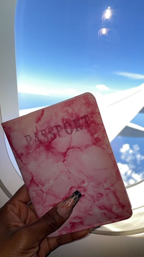 Pink Passport Cover, Kenyan Passport Aesthetic, Nigerian Passport Aesthetic, Cute Passport Pictures, Pass Port Photo Aesthetic, Passport Black Woman, Passport Aesthetic Black Woman, Passports Aesthetics, 2024 Pink Vision Board