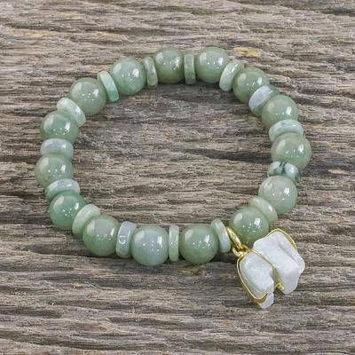 Jade Elephant, Cross Crafts, Carved Jade, Elephant Charm, Jade Bracelet, Jade Carving, Bracelets Handmade Beaded, Beaded Dangle Earrings, Jade Beads