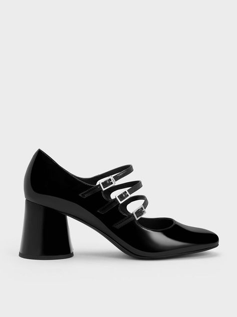 Heel Mary Janes, Black Mary Janes, Black Mary Jane Heels, Zapatos Mary Jane, Online Shopping Shoes, Preppy Chic, Patent Shoes, Faux Leather Heels, Mary Jane Pumps