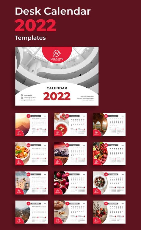 Professional Desk Calendar 2022 Design Template INDd, IDML 2024 Calender Design, Design Calendar Ideas, Calendar Design 2024, Company Calendar Design, Corporate Calendar Design, Desk Calendar Design Creative, Calendar Cover Design, Creative Calendar Design, Corporate Desk Calendar