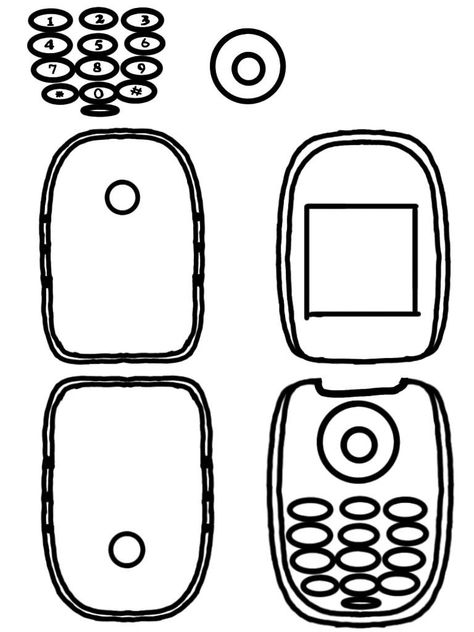 Flip Phone Template, Hello Kitty Flip Phone, Phone Craft, Diy Hello Kitty, Phone Template, Hello Kitty Crafts, Paper Toys Template, Paper Doll Template, Fun Crafts To Do