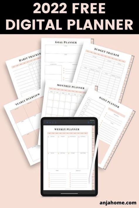 Calendar For Goodnotes, Goodnotes Schedule Template Free, Habit Tracker Digital Planner, Pdf Digital Planner Free, Free Planner Templates Ipad, Ipad Schedule Template, Weekly Digital Planner Free, Good Notes Daily Planner Template, Good Notes Budget Template Free