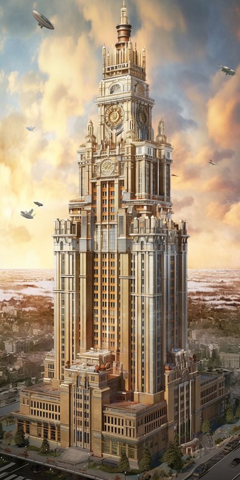 Fantasy Skyscraper, Beautiful Skyscrapers, Architecture Photography Buildings, Pisa Tower, Monumental Architecture, Future Buildings, Cool Tree Houses, Russian Architecture, Skyscraper Architecture