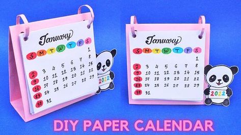 Making Calendars With Kids, Diy Paper Calendar Ideas, How To Make Mini Calendars, How To Make A Calander, Calender Making Craft, Calender Crafts Ideas, How To Make Cute Calendar, Calender Ideas Design Creative, How To Make Calender With Paper