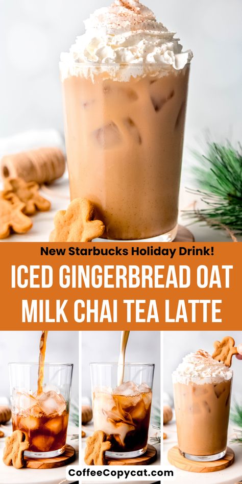 Milk Chai Tea, Chai Tea Latte Starbucks, Chai Tea Latte Recipe, Iced Gingerbread, Chai Latte Recipe, Starbucks Holiday Drinks, Tea Latte Recipe, Cold Coffee Recipes, Chai Recipe