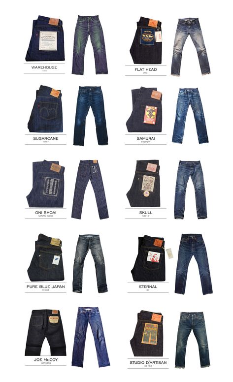 The Best of Japan denim Co. Denim Fit Guide Men, Samurai Jeans, Faded Denim Pants For Streetwear, Momotaro Jeans, Denham Jeans, Japan Jeans, Samurai Denim, Samurai Jeans Denim, Japanese Raw Denim Outfit Men