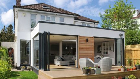 Rear Extension Ideas, Single Storey Rear Extension, Extension Veranda, Bungalow Extensions, Flat Roof Extension, Single Storey Extension, Kitchen Diner Extension, Garden Room Extensions, House Extension Plans